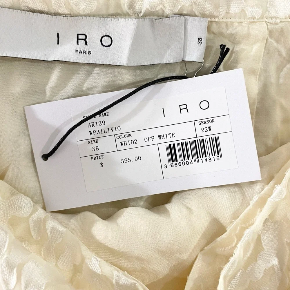 NEW IRO Paris Off White Wrap Mini Skirt Side Tie Size 8